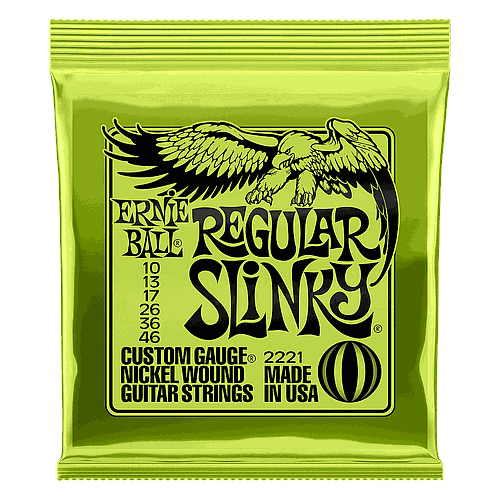 Ernie Ball - Encordado para Guitarra Electrica Reg Slignky Verde Mod.2221