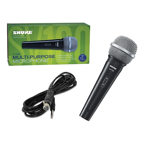 Shure - Micrófono Dinámico Cardiode con Cable XLR a Plug 1/4 Mod.SV100