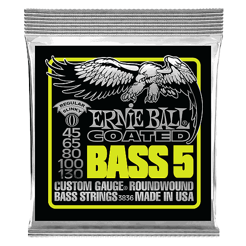 Ernie Ball - Encordado para Bajo Eléctrico Coated 5 Cuerdas 45-130 Mod.3836