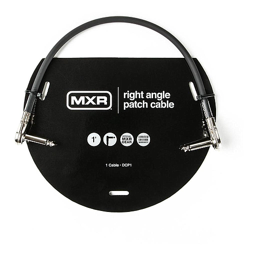 Dunlop - Cable MXR 0.30 mts., Color: Negro Angulado / Angulado Mod.DCP1