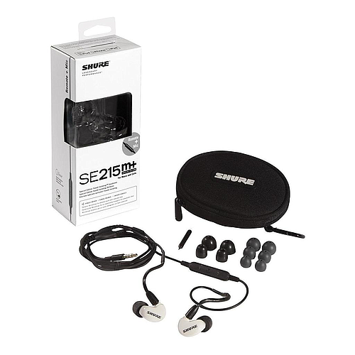 Shure - Audífonos con Micrófono SE, Color: Blanco Mod.SE215m+SPE