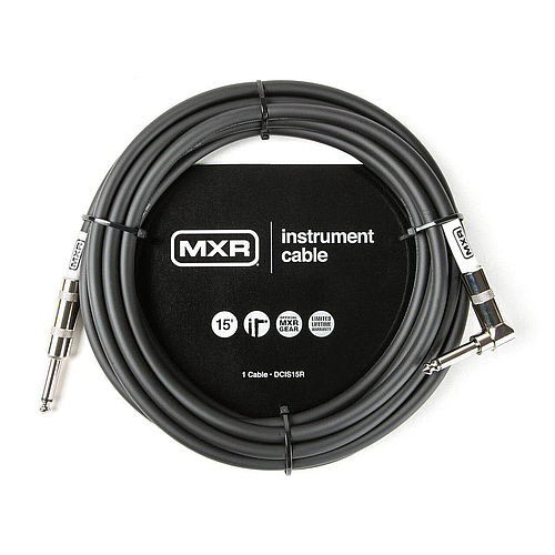 Dunlop - Cable MXR 4.57 mts., Color: Negro Angulado / Recto Mod.DCIS15R