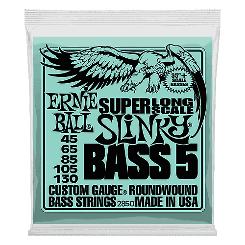 Ernie Ball - Encordado Slinky Long Scale para Bajo Eléctrico de 5 Cuerdas, Material: Niquel Calibre: 45 - 130 Mod.2850
