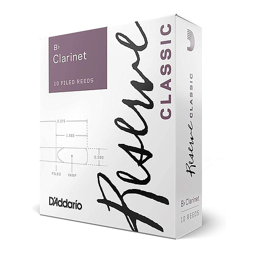 D'Addario - 10 Cañas Reserve Classic para Clarinete Sib Mod.DCT10__