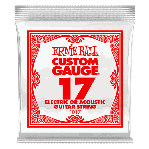 Ernie Ball - Cuerdas Custom para Guitarra Eléctrica, 6 Piezas Acero .017 Mod.1017