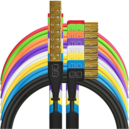 DJTT - Cable de Datos y Audio USB-A a USB-B, Recto / Angulado