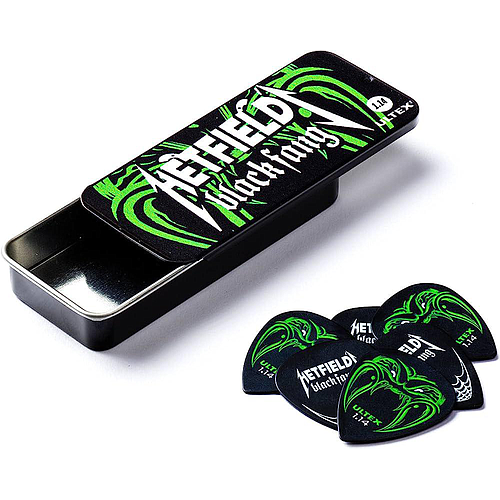 Dunlop - 6 Plumillas James Hetfield Black Fang con Estuche, Calibre: 1.14 Mod.PH112T1.14