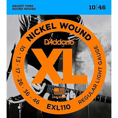 D'Addario - Encordado de Niquel para Guitarra Eléctrica, .010-.046 Mod.EXL110