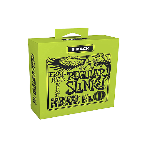 Ernie Ball - 3 sets de Encordados Regular Slinky para Guitarra Eléctrica Mod.3221