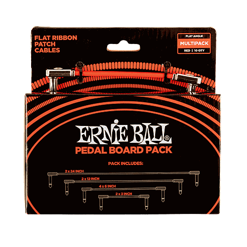 Ernie Ball - Cables de Audio Angulado/Angulado para Pedal Board, Color: Rojo Tamaño: Varios Mod.6404