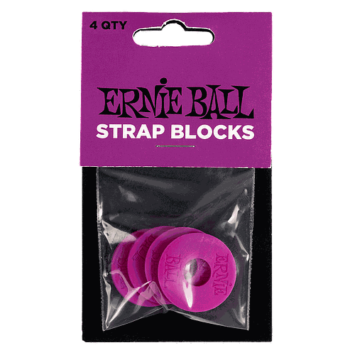 Ernie Ball - 4 Seguros de Plástico para Tahali, Color: Morado Mod.5618