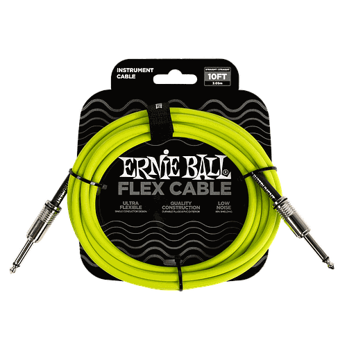 Ernie Ball - Cable de Audio 3.048 Mts., Verde (Recto/Recto) Mod.6414