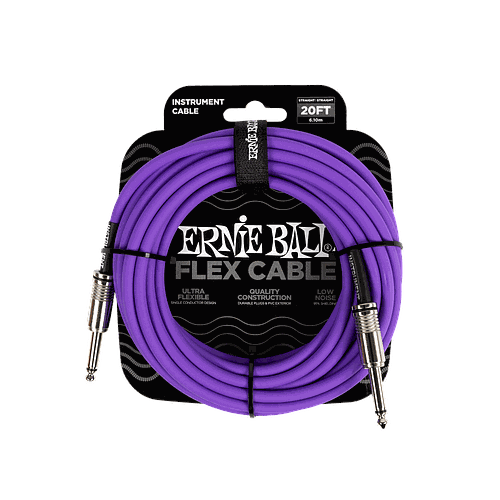 Ernie Ball - Cable de Audio 6.10 Mts., Morado (Recto/Recto) Mod.6420