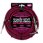 Ernie Ball - Cable Recubierto para Instrumento de 7.62 mts., Color: Negro/Rojo Ang./ Rec. Mod.6062