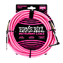 Ernie Ball - Cable Recubierto para Instrumento de 7.62 mts., Color: Rosa Neon Ang./ Rec. Mod.6065