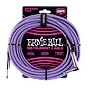 Ernie Ball - Cable Recubierto para Instrumento de 7.62 mts., Color: Morado/Azul Ang./ Rec. Mod.6069