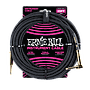 Ernie Ball - Cable Recubierto para Instrumento de 7.62 mts., Color: Negro Ang./ Rec. Mod.6058