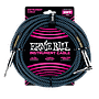Ernie Ball - Cable Recubierto para Instrumento de 7.62 mts., Color: Negro/Azúl Neon Ang./ Rec. Mod.6060