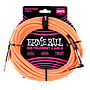 Ernie Ball - Cable Recubierto para Instrumento de 7.62 mts., Color: Naranja Neon Ang./ Rec. Mod.6067
