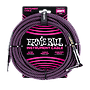 Ernie Ball - Cable Recubierto para Instrumento de 7.62 mts., Color: Negro/Morado Ang./ Rec. Mod.6068