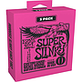 Ernie Ball - 3 sets de Encordados Super Slinky para Guitarra Eléctrica Mod.3223